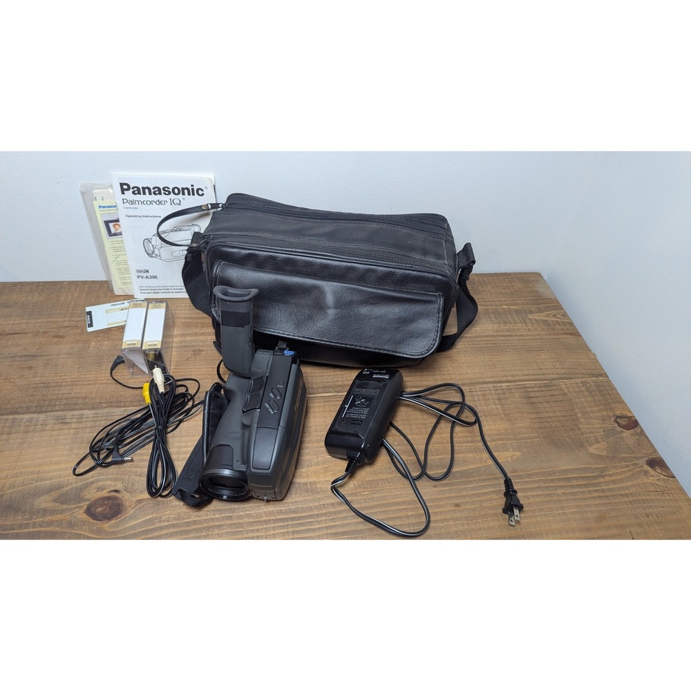Panasonic Palmcorder IQ PV-A396D VHS-C Camcorder 16x Zoom Bundle with Bag Tapes